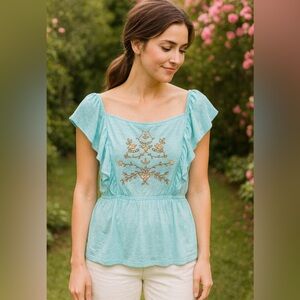 Lane Bryant Embroidered Top NEW size large 18/20